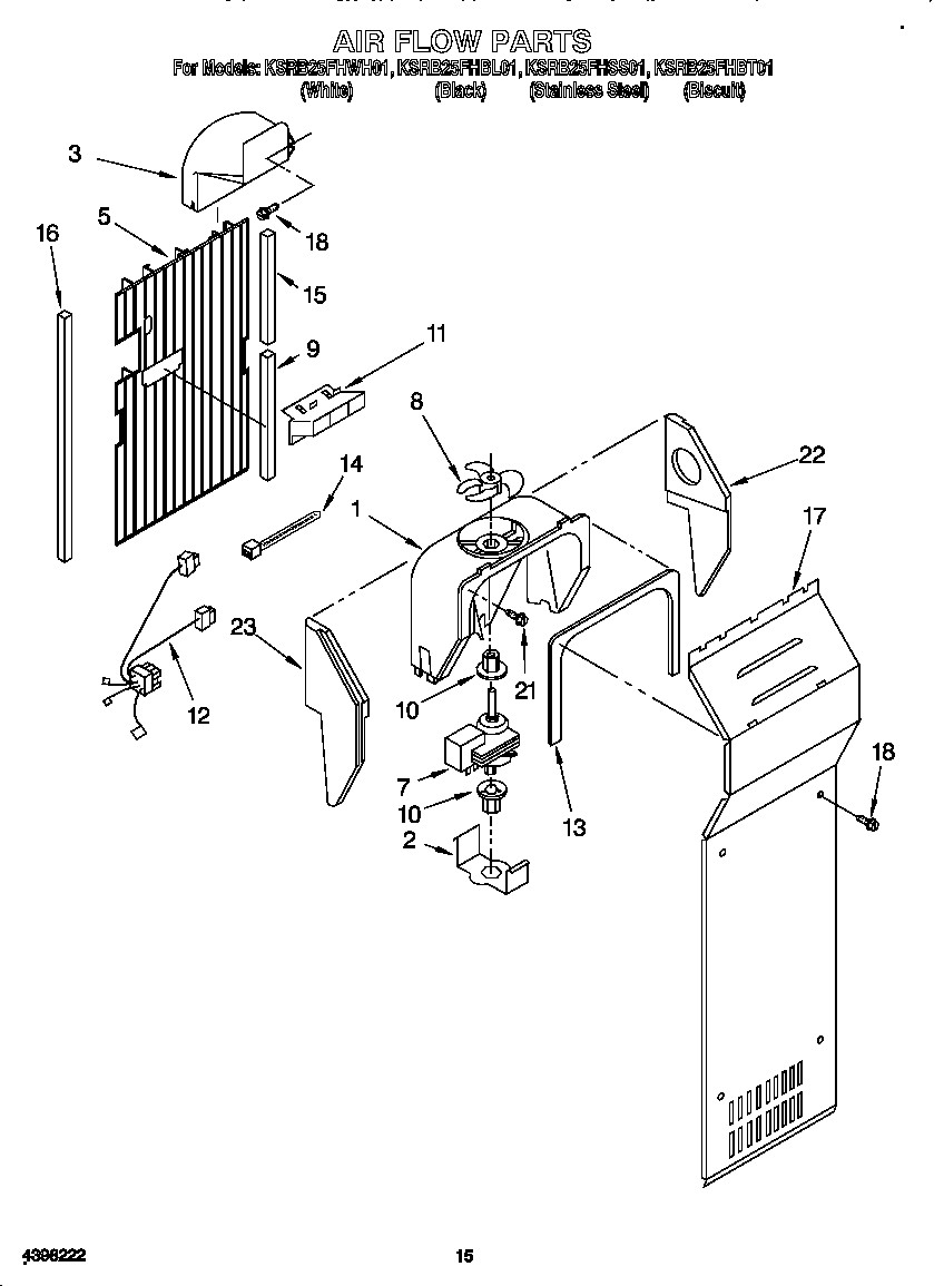 KitchenAid KSRB25FHBL01 air flow diagram
