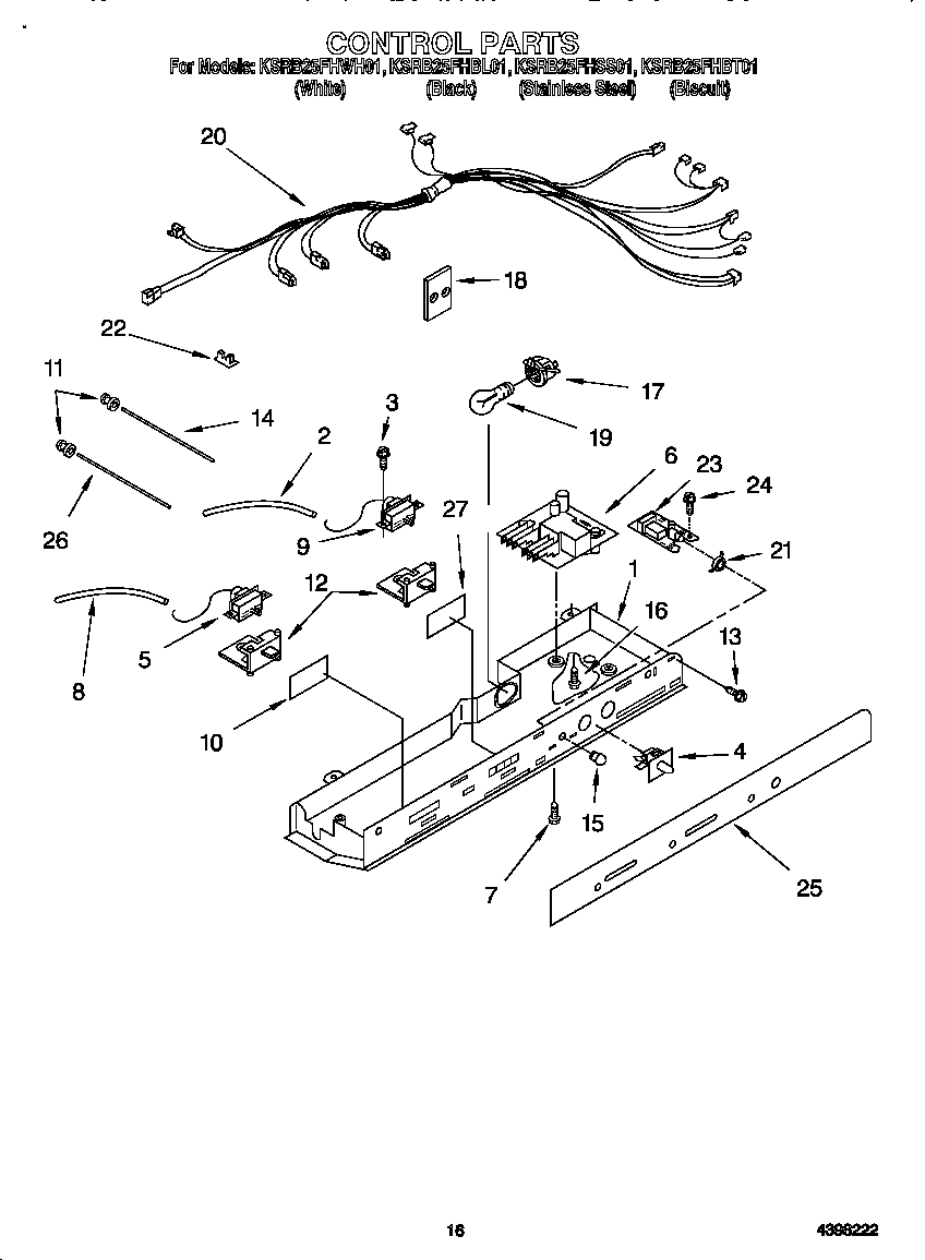 KitchenAid KSRB25FHBL01 control diagram