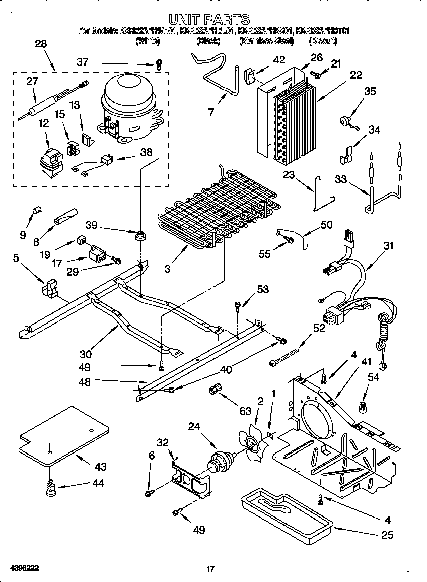 KitchenAid KSRB25FHBL01 unit diagram