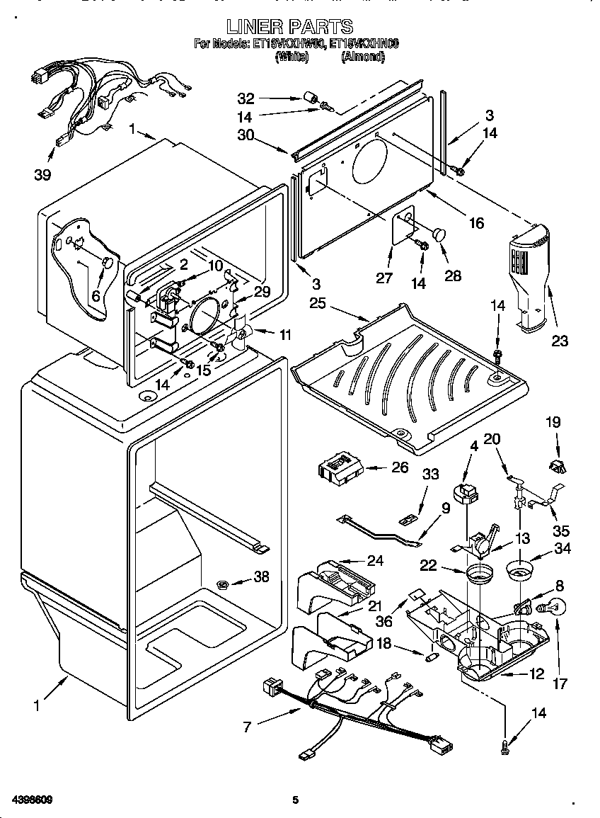 Whirlpool ET18VKXHW00 liner diagram
