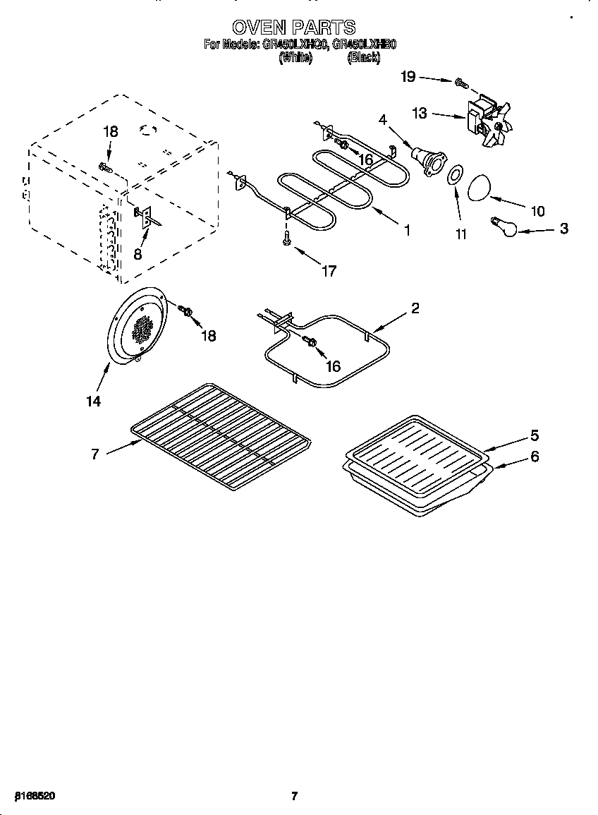 Whirlpool GR450LXHQ0 oven diagram