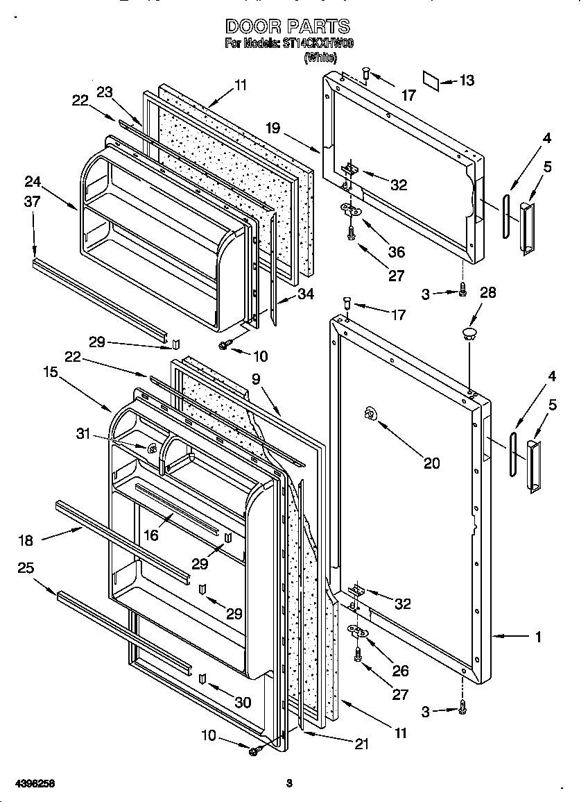 Kirkland ST14CKXHW00 door diagram