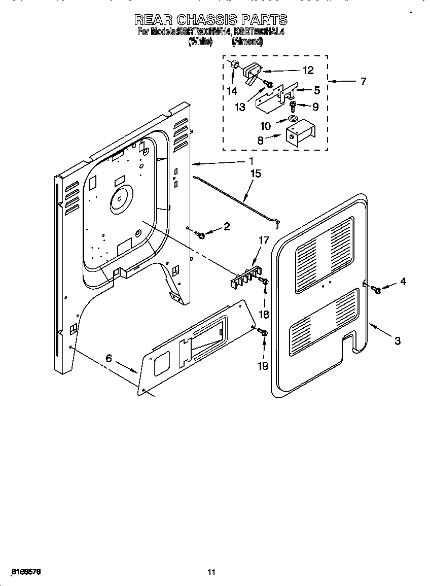 KitchenAid KGRT600HAL4 rear chassis diagram