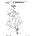 Whirlpool GLT3614GB1 cooktop, burner, grate diagram