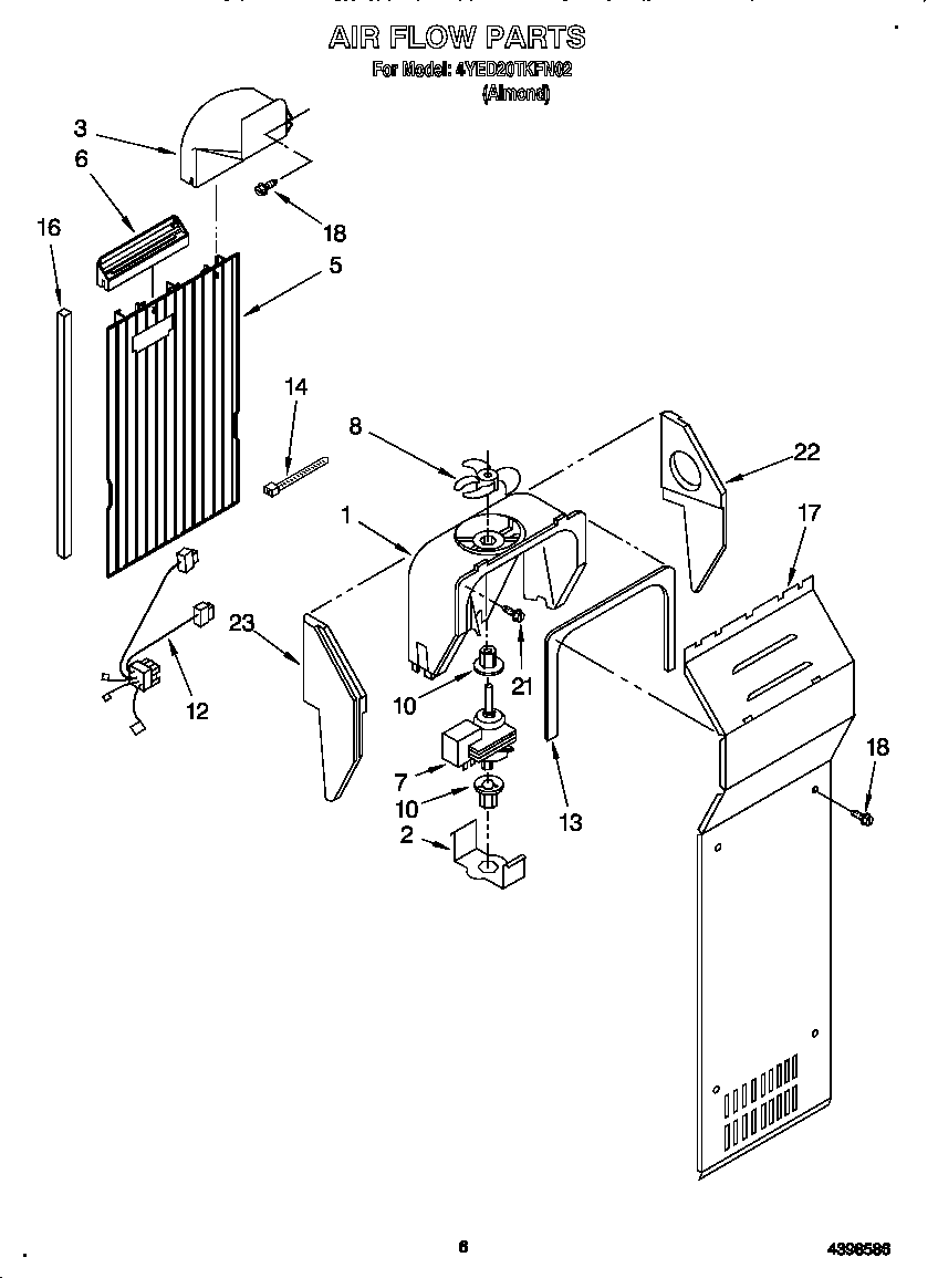 Whirlpool 4YED20TKFN02 air flow diagram