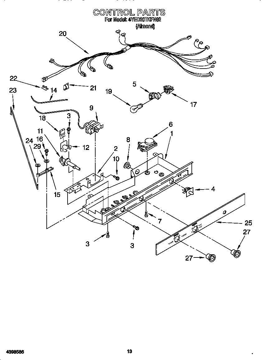 Whirlpool 4YED20TKFN02 control diagram