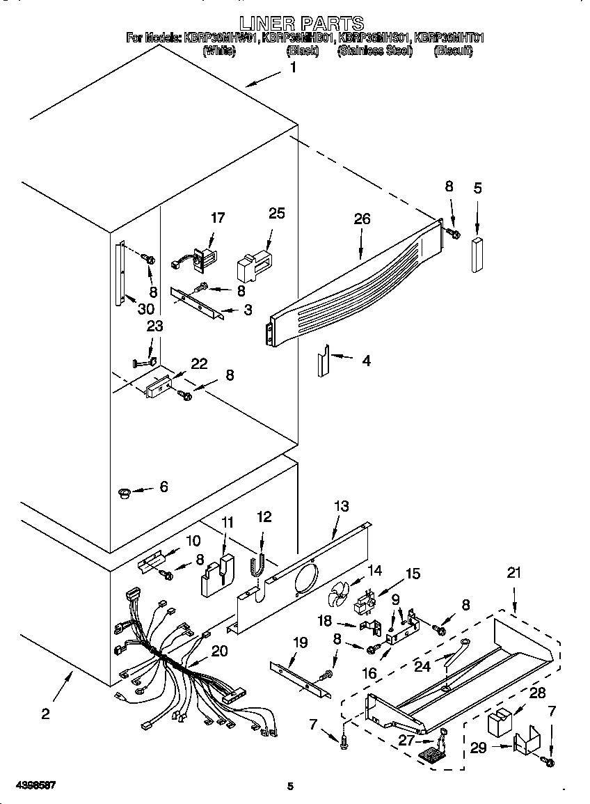KitchenAid KBRP36MHT01 liner diagram
