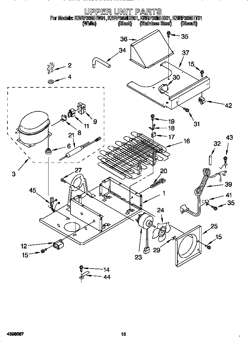 KitchenAid KBRP36MHT01 upper unit diagram