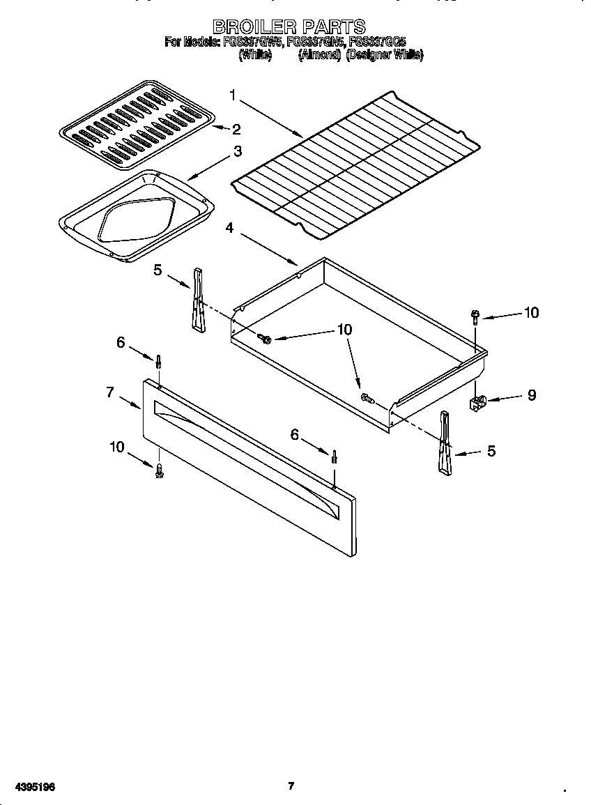 Roper FGS337GW5 broiler diagram