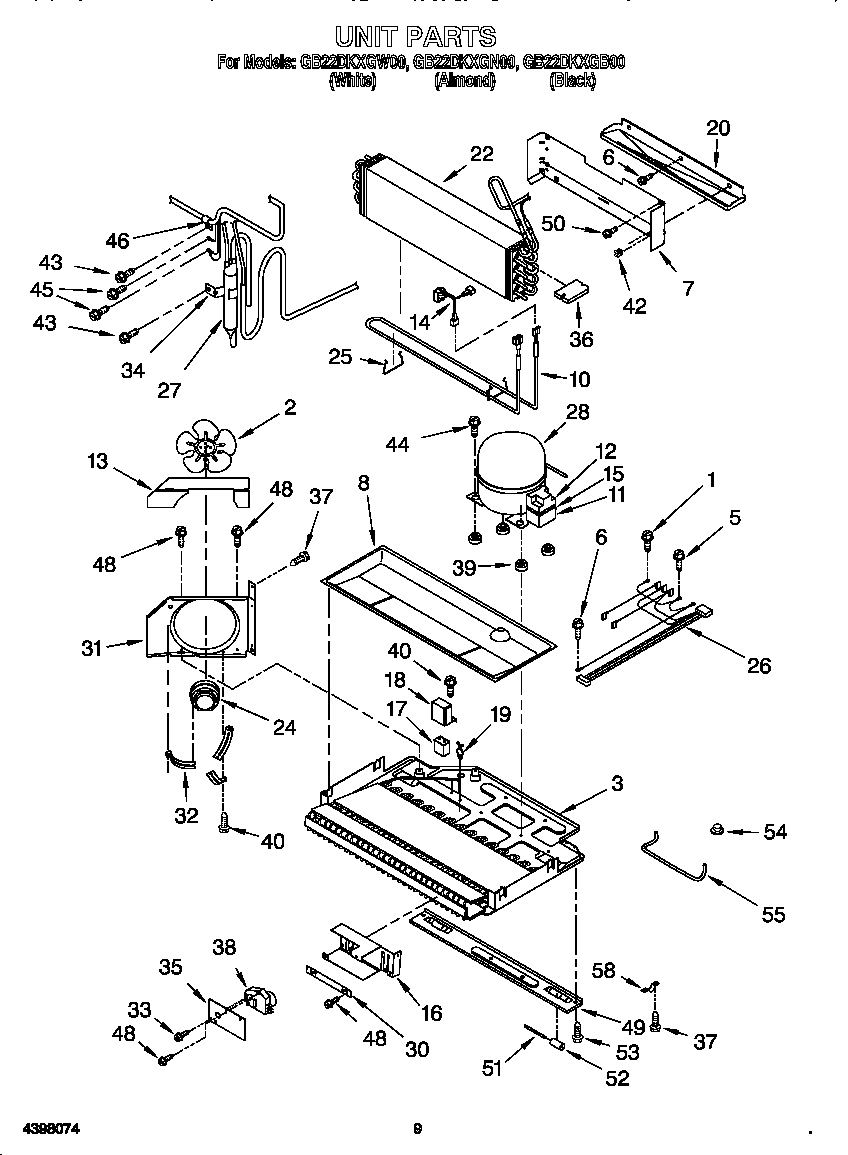 Whirlpool GB22DKXGN00 unit diagram