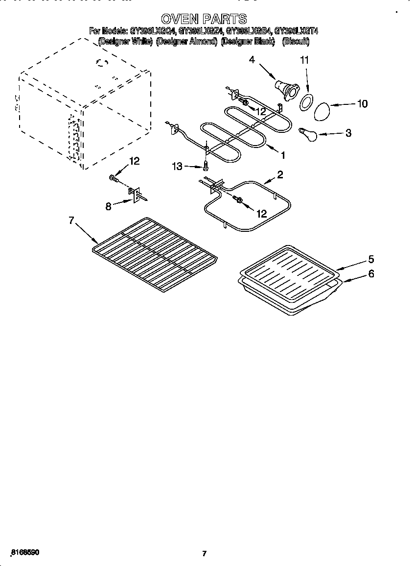Whirlpool GY396LXGB4 oven diagram