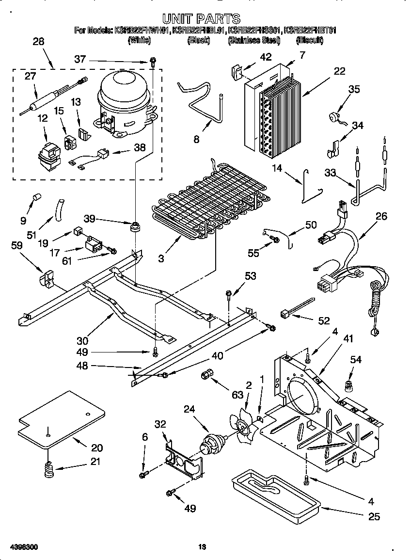 KitchenAid KSRB22FHSS01 unit diagram