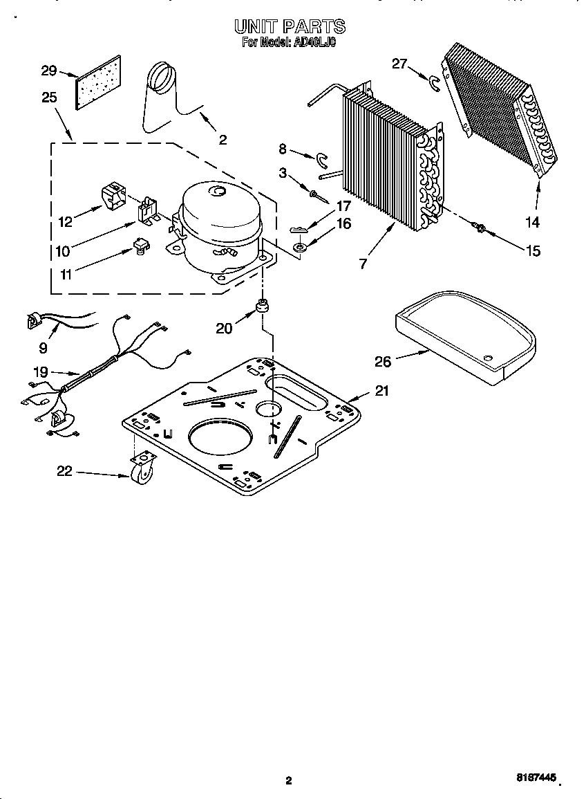Whirlpool AD40LJ0 unit diagram