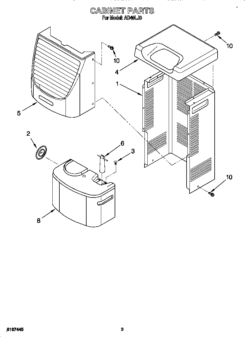 Whirlpool AD40LJ0 cabinet diagram
