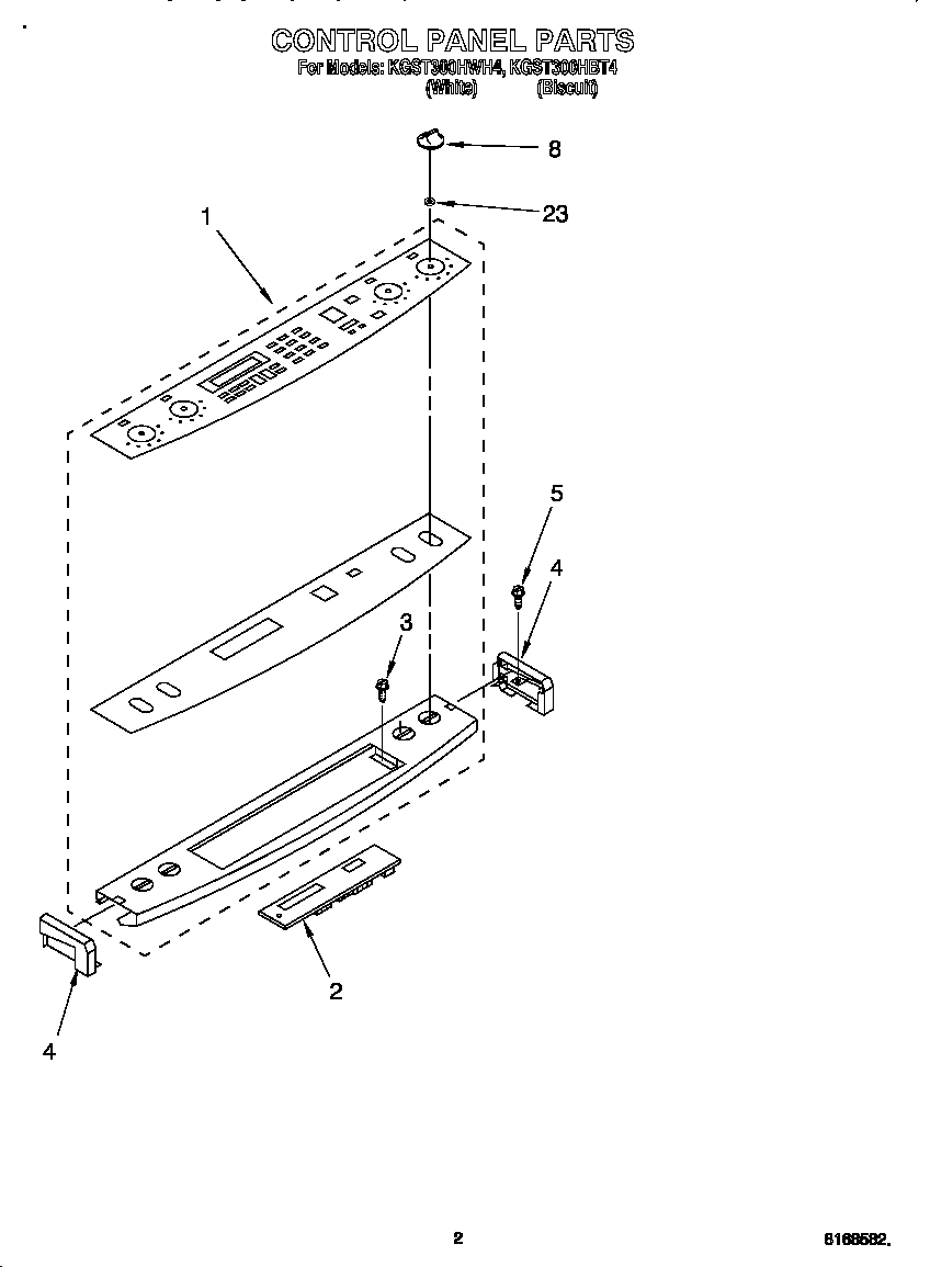 KitchenAid KGST300HBT4 control panel diagram
