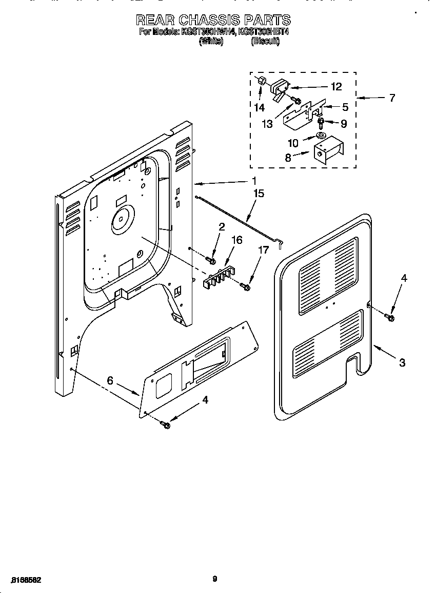 KitchenAid KGST300HBT4 rear chassis diagram