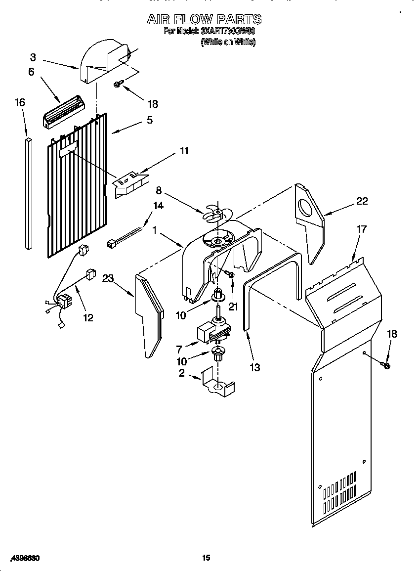 Whirlpool 3XART730GW00 air flow diagram