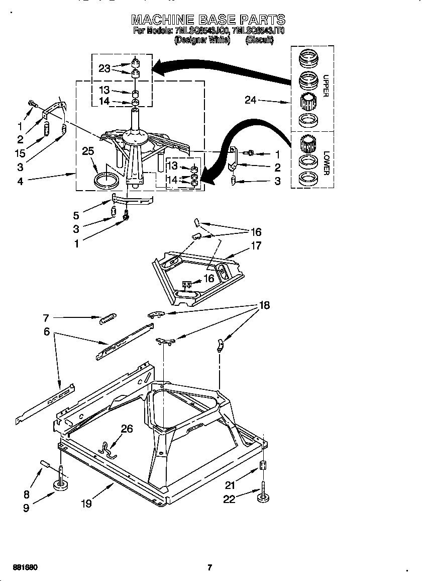Whirlpool 7MLSQ8543JQ0 machine base diagram