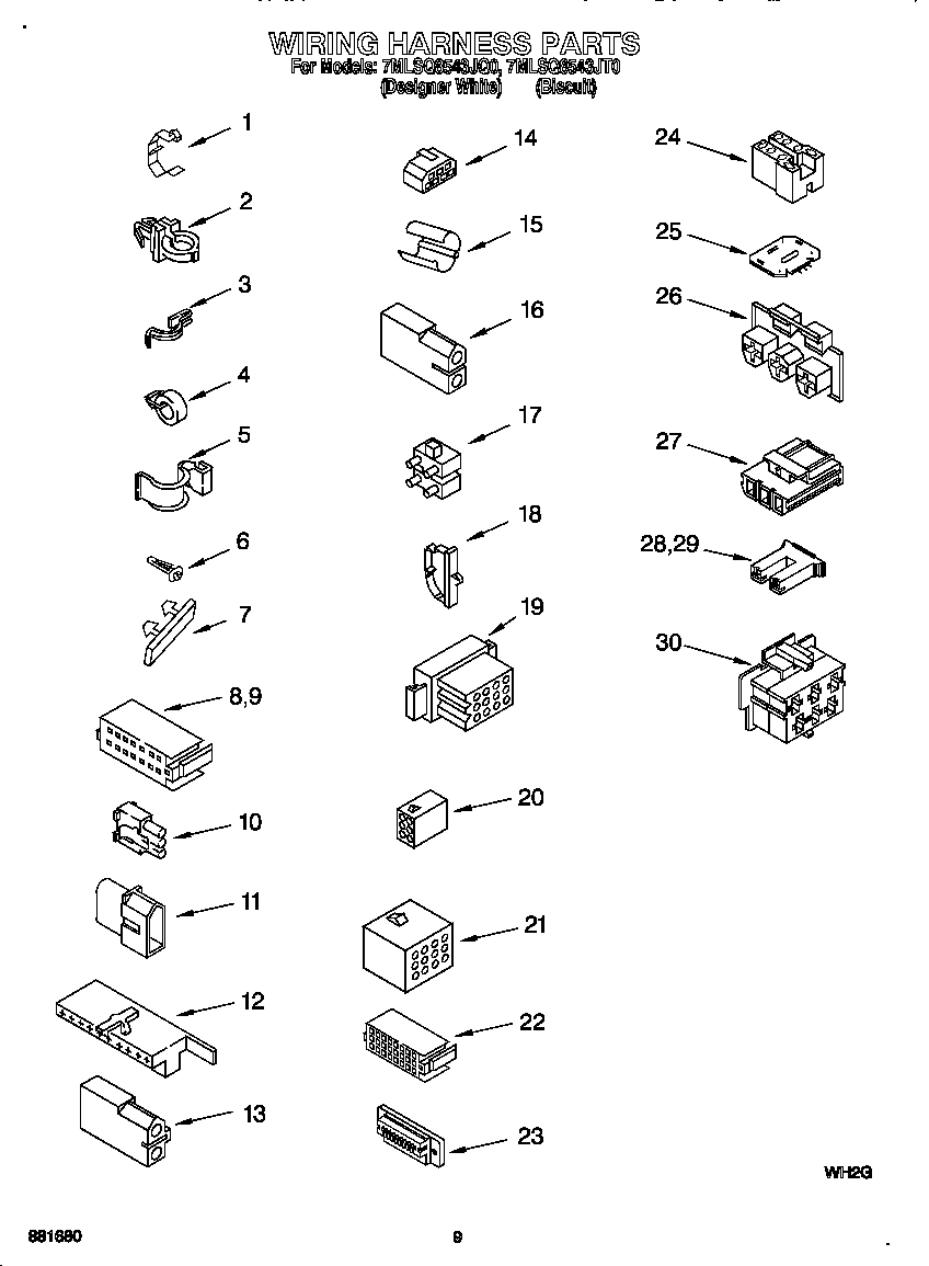 Whirlpool 7MLSQ8543JQ0 wiring harness diagram
