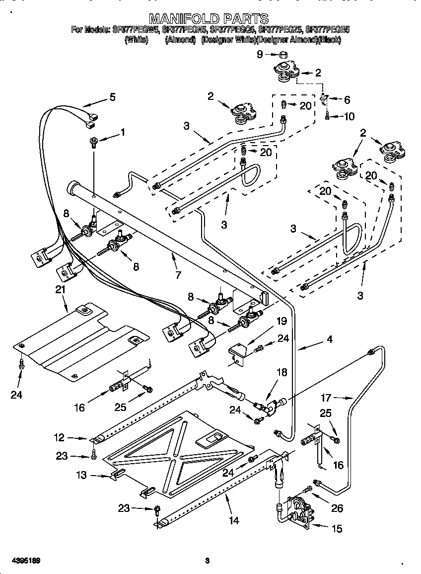 Whirlpool SF377PEGB5 manifold diagram