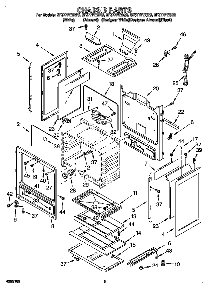 Whirlpool SF377PEGB5 chassis diagram