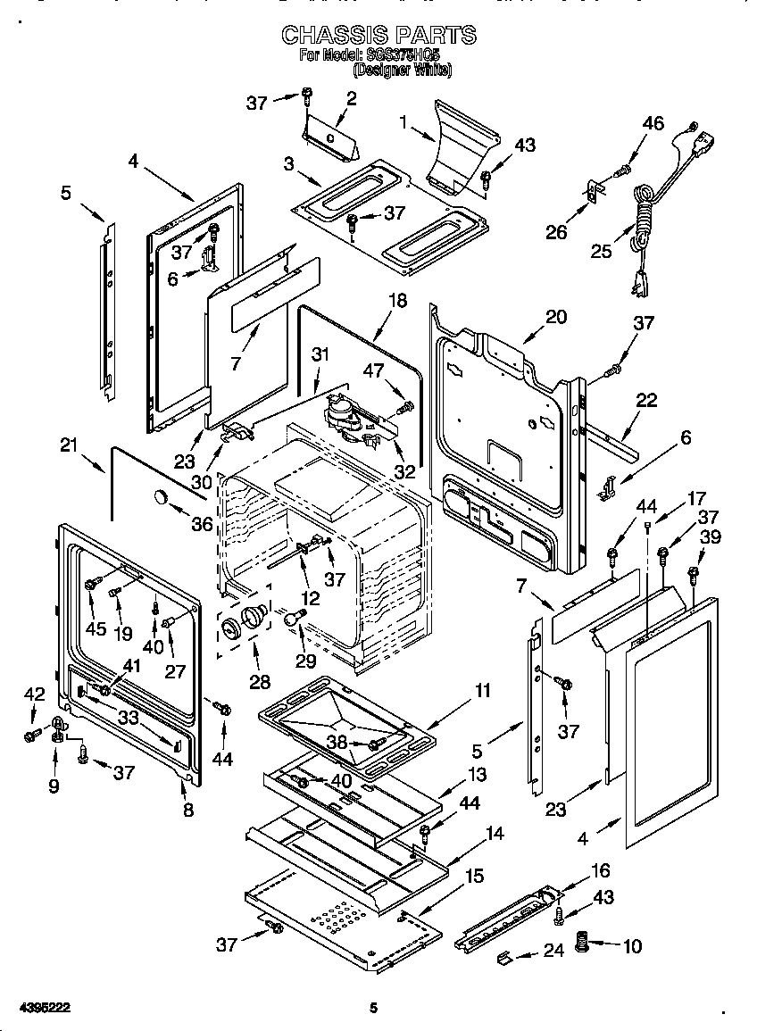 Whirlpool SGS375HQ5 chassis diagram