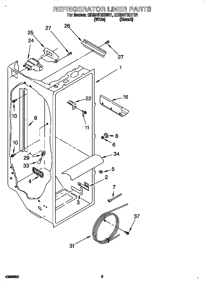 Whirlpool ED25VFXHW01 refrigerator liner diagram