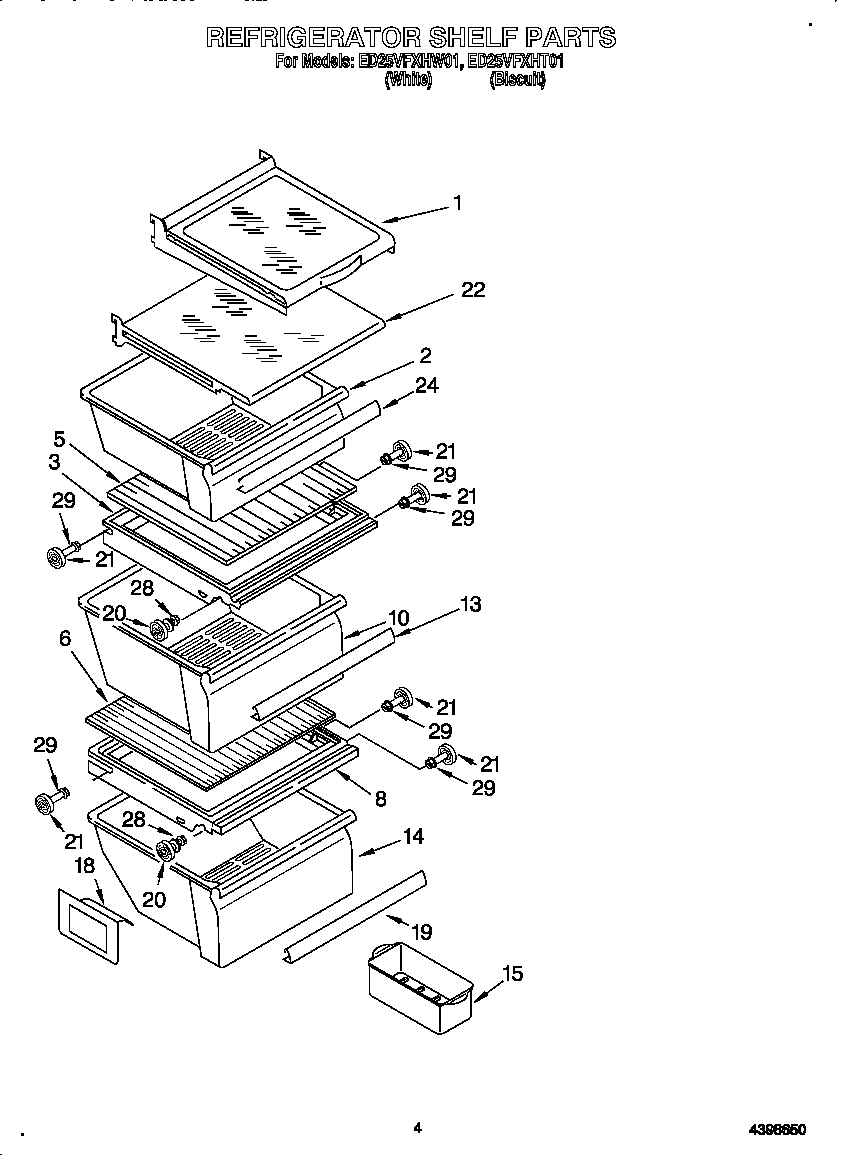 Whirlpool ED25VFXHW01 shelf diagram