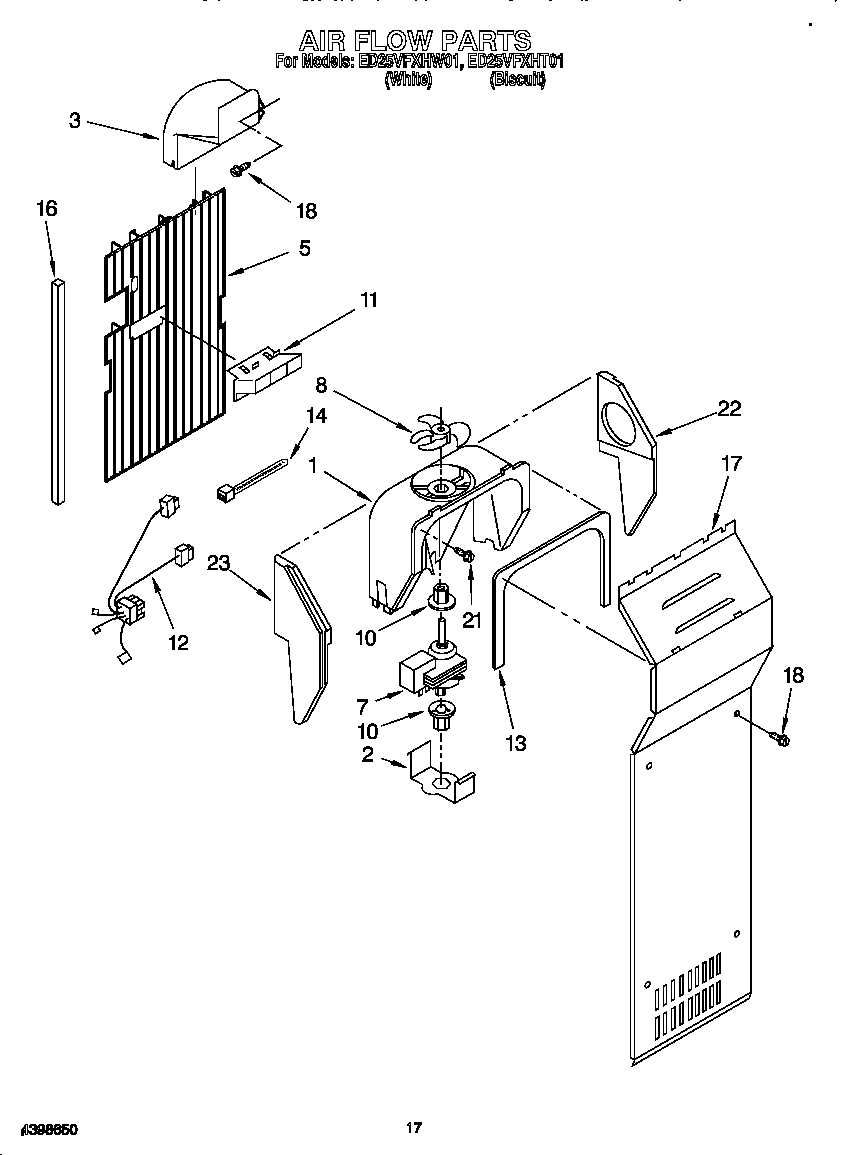 Whirlpool ED25VFXHW01 air flow diagram