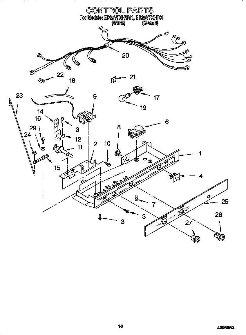 Whirlpool ED25VFXHW01 control diagram