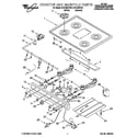 Whirlpool SF5140EEW2 cooktop and manifold diagram