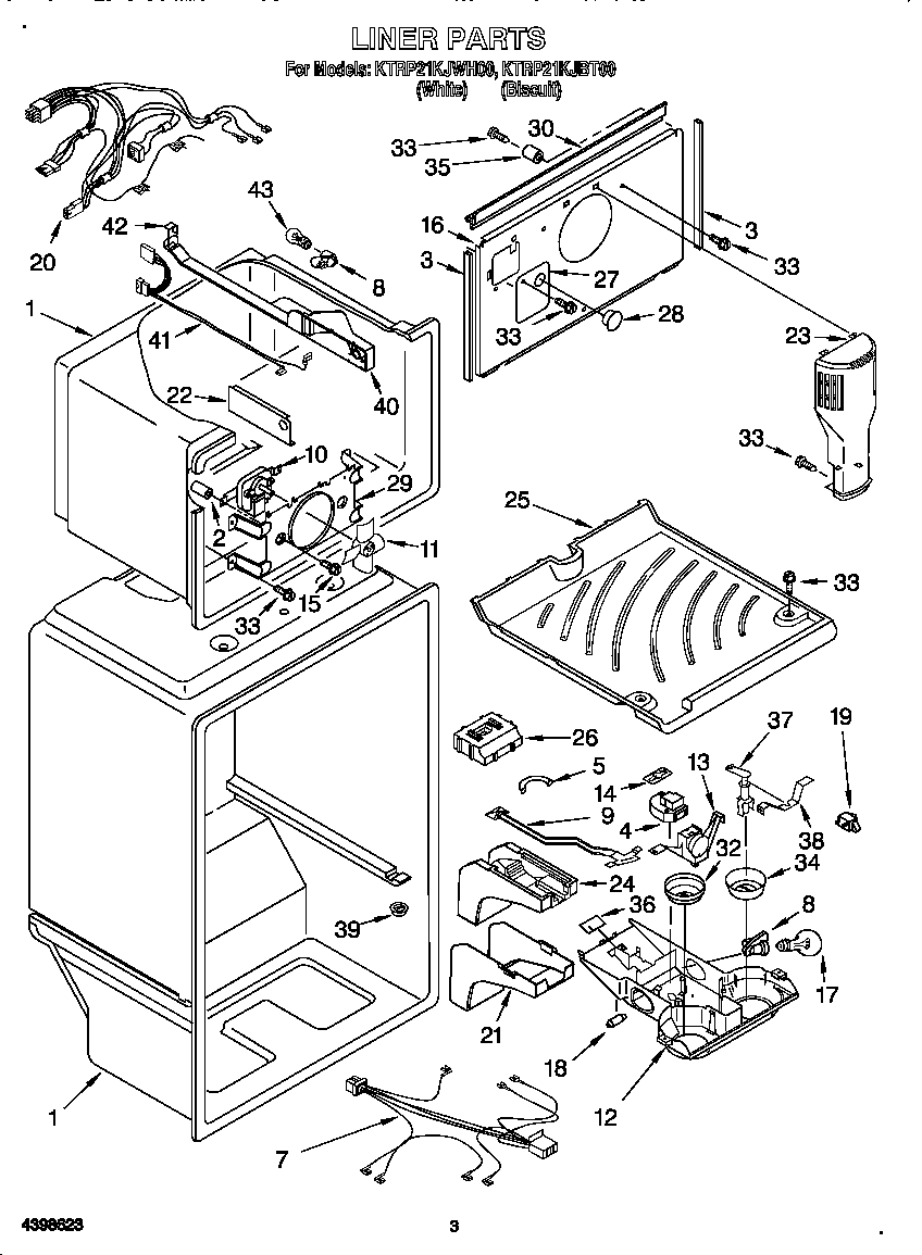 KitchenAid KTRS22KGAL01 liner diagram