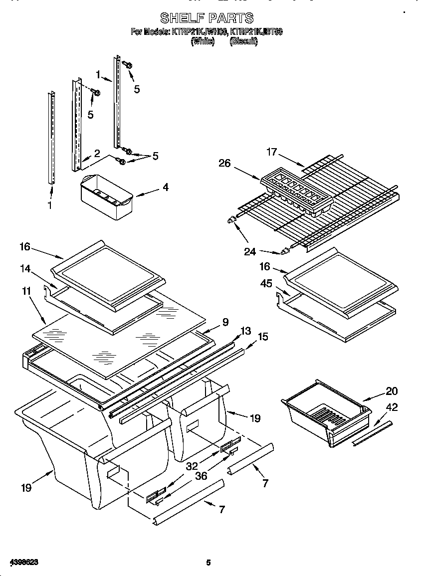 KitchenAid KTRS22KGAL01 shelf diagram