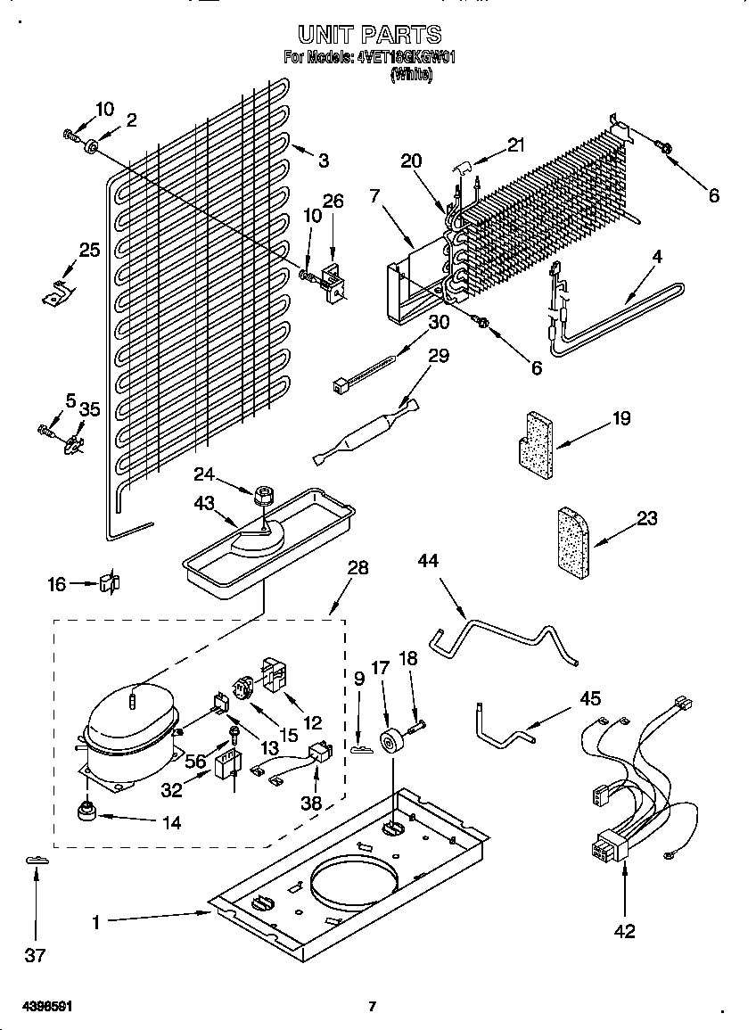 Whirlpool 4VET18GKGW01 unit diagram