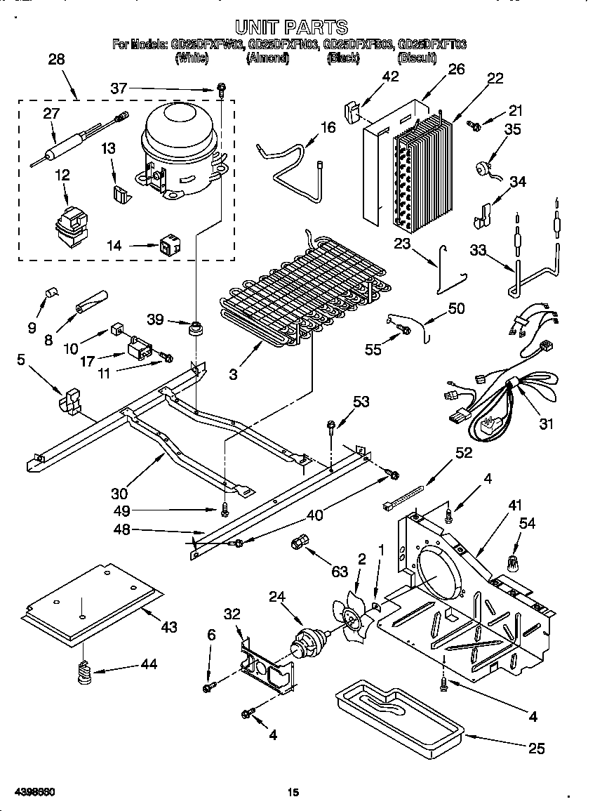 Whirlpool GD25DFXFW03 unit diagram