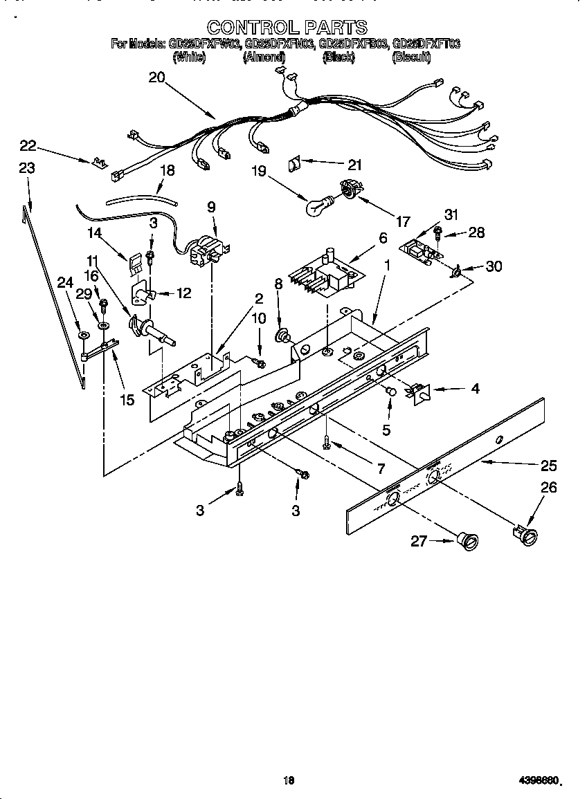 Whirlpool GD25DFXFW03 control diagram