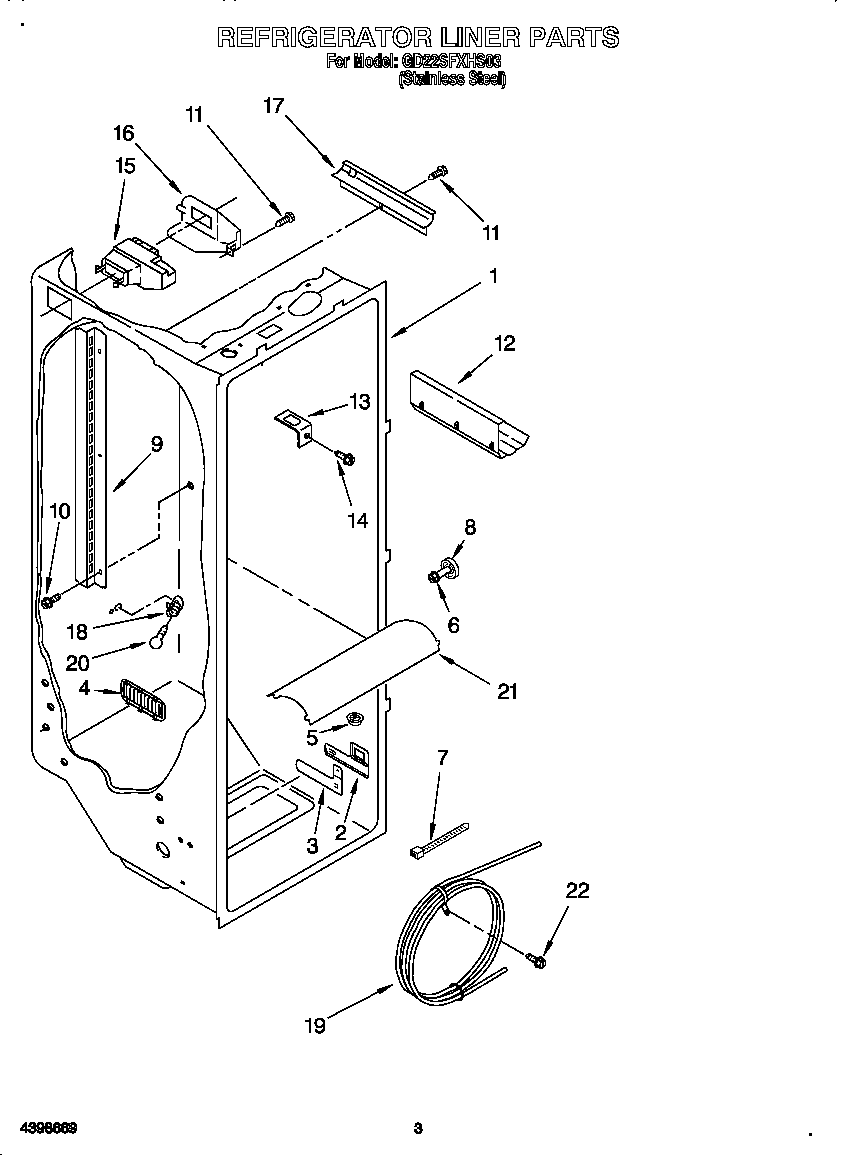 Whirlpool GD22SFXHS03 refrigerator liner diagram