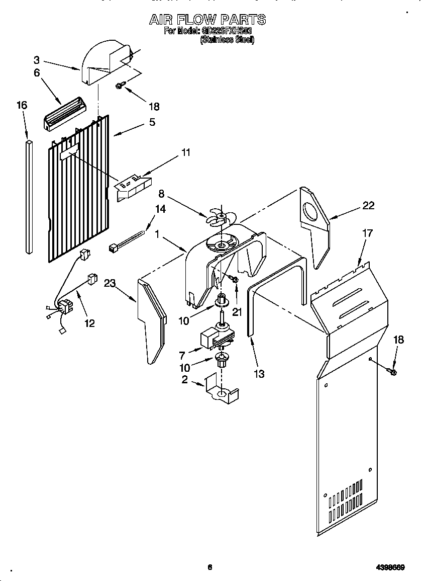 Whirlpool GD22SFXHS03 air flow diagram