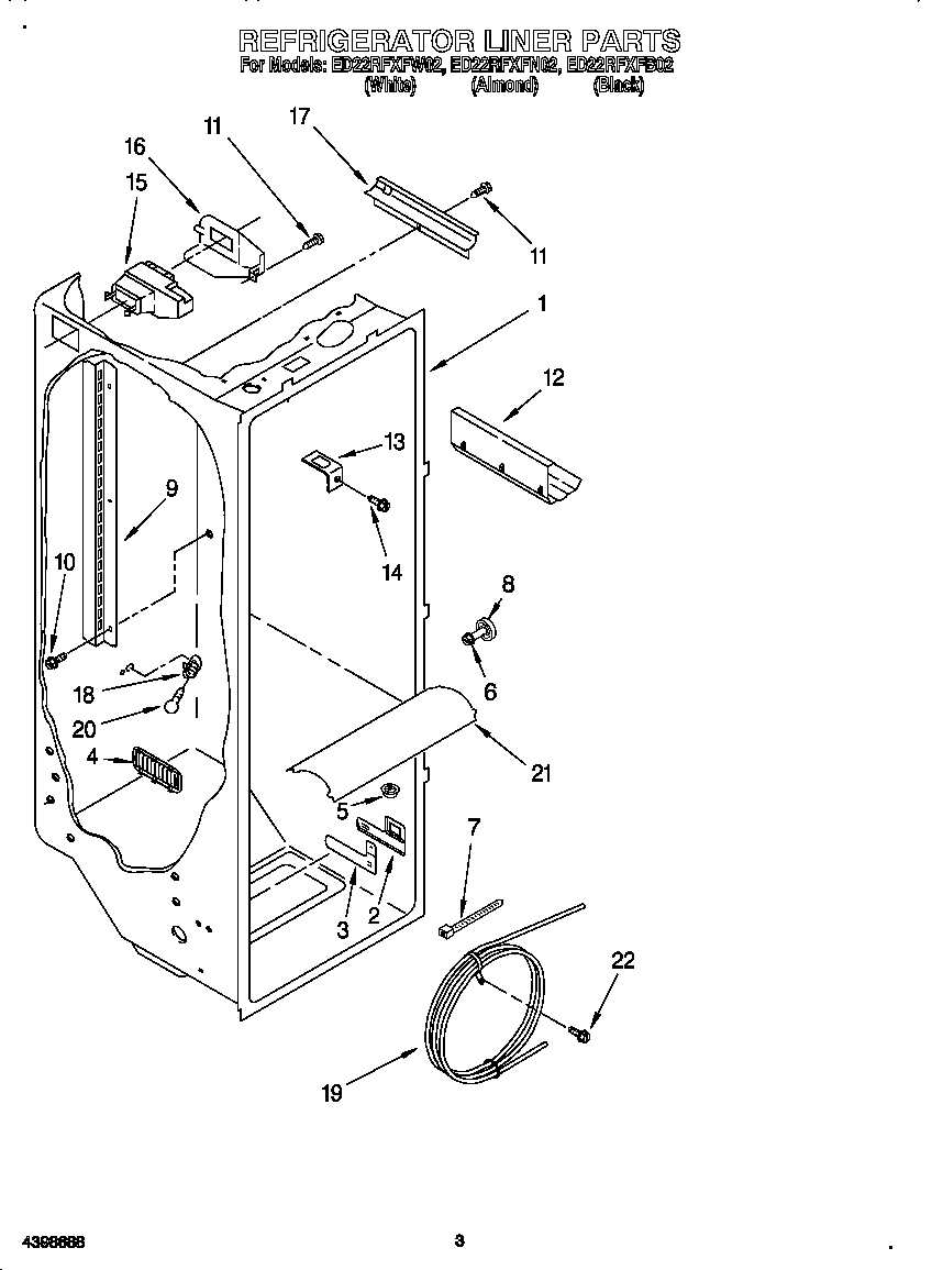 Whirlpool ED22RFXFW02 refrigerator liner diagram