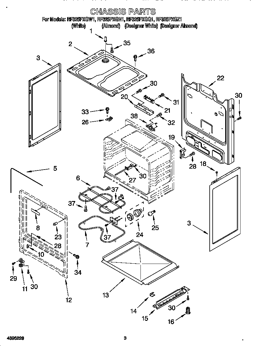 Whirlpool RF325PXGN1 chassis diagram