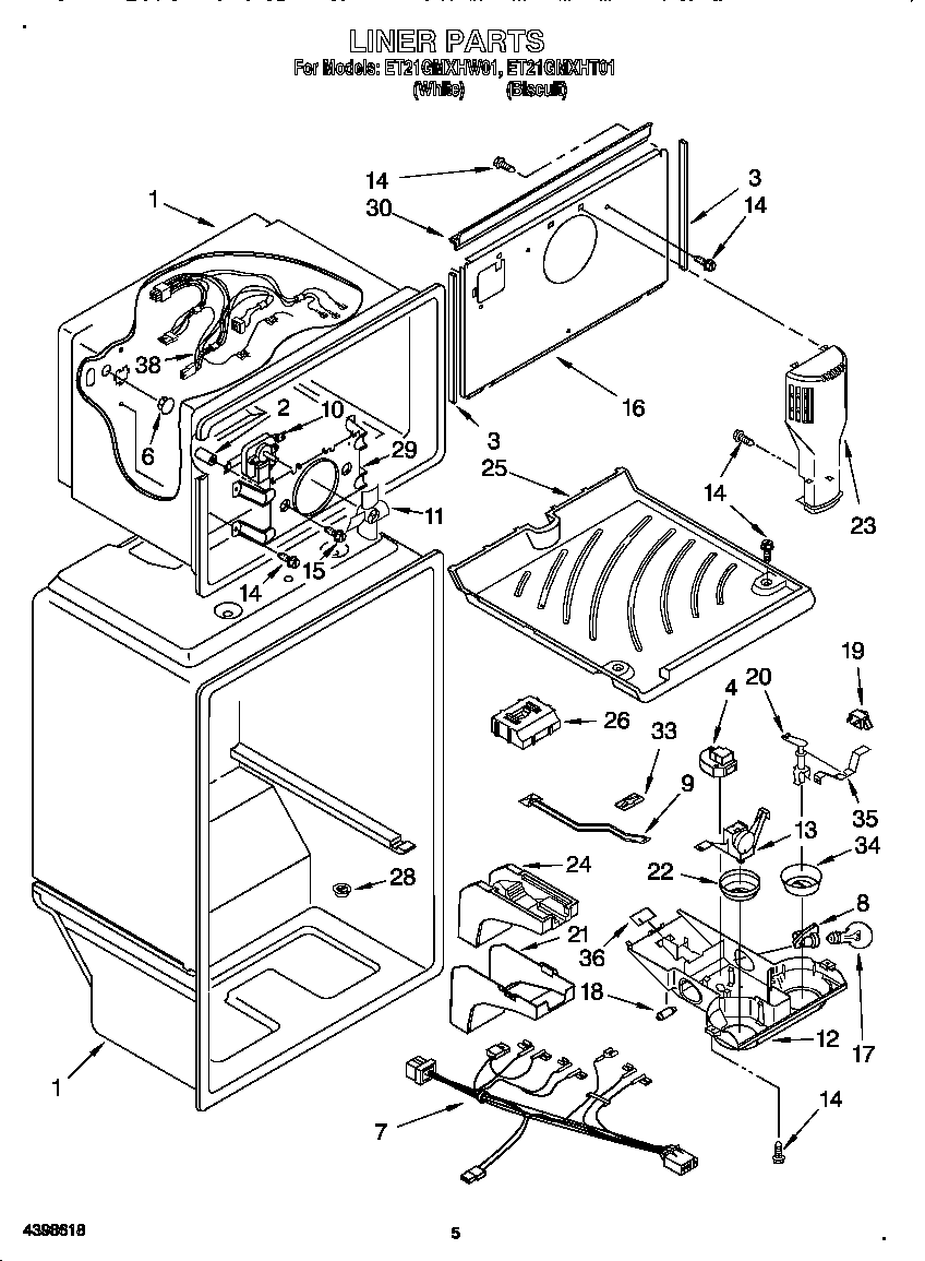 Whirlpool ET21GMXHT01 liner diagram