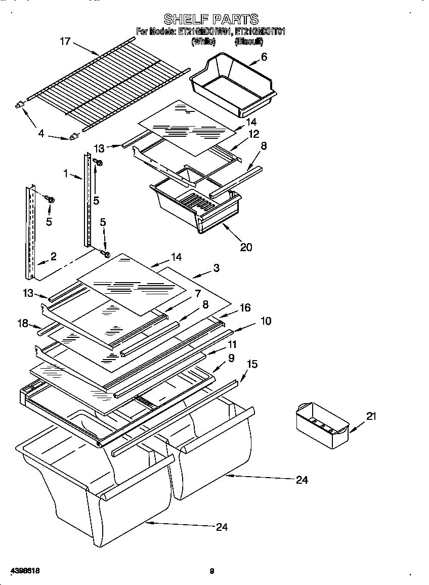Whirlpool ET21GMXHT01 shelf diagram