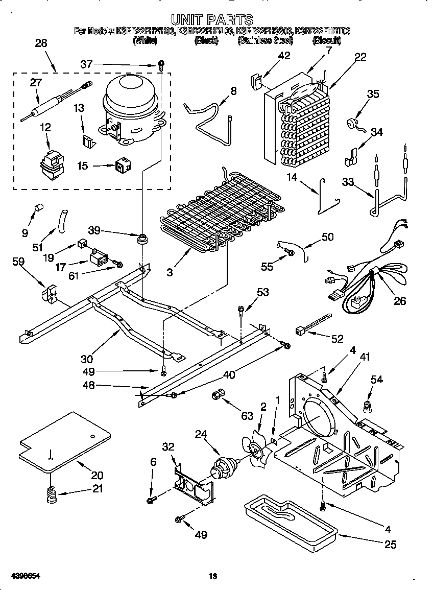 KitchenAid KSRB22FHSS03 unit diagram