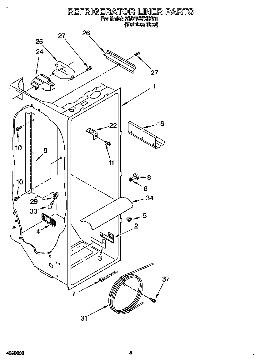 Whirlpool 7GD25SFXHS01 refrigerator liner diagram