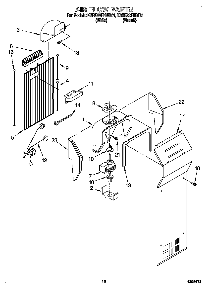 KitchenAid KSRE22FHWH01 air flow diagram