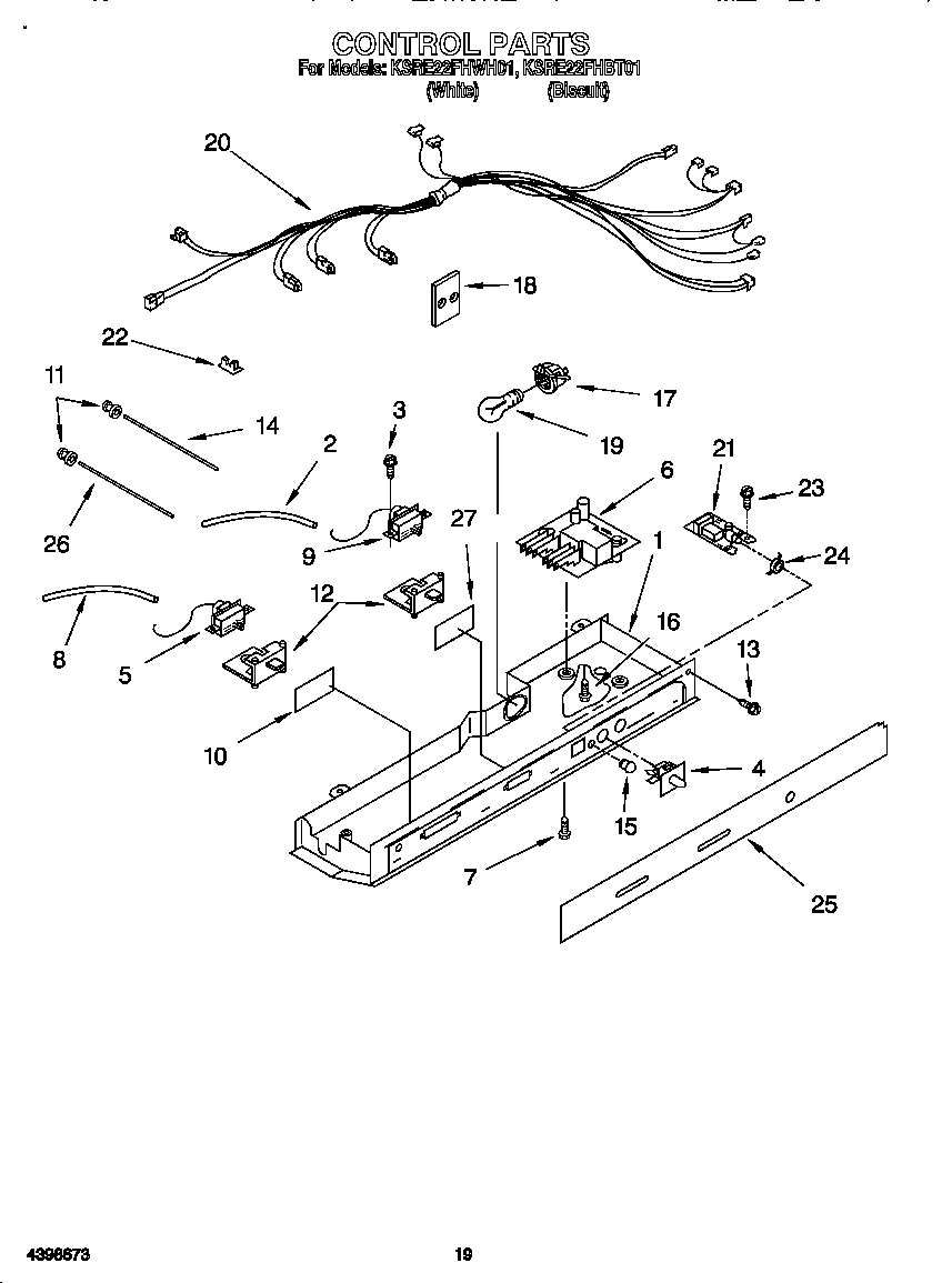 KitchenAid KSRE22FHWH01 control diagram