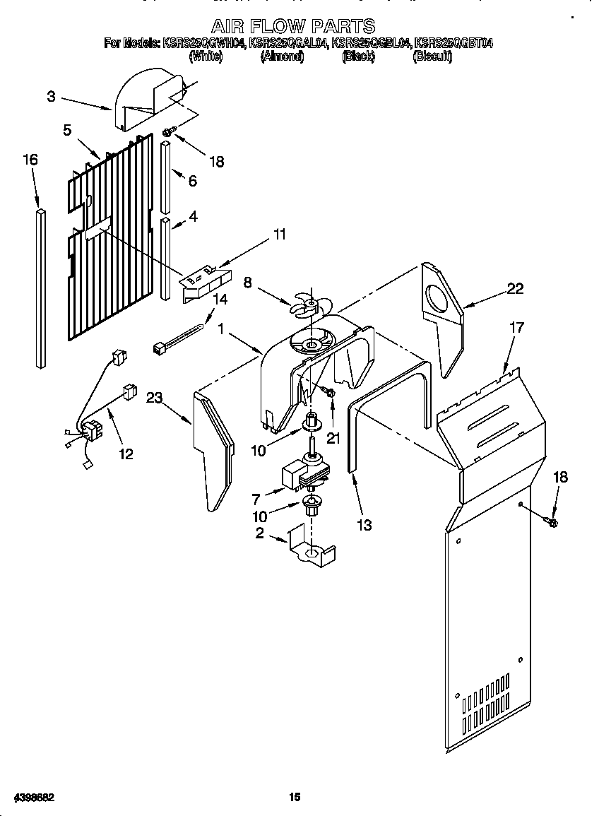 KitchenAid KSRS25QGWH04 air flow diagram