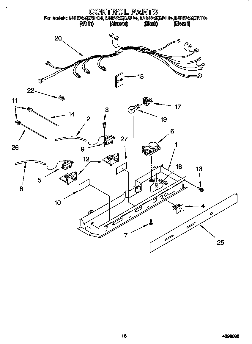 KitchenAid KSRS25QGWH04 cotnrol diagram