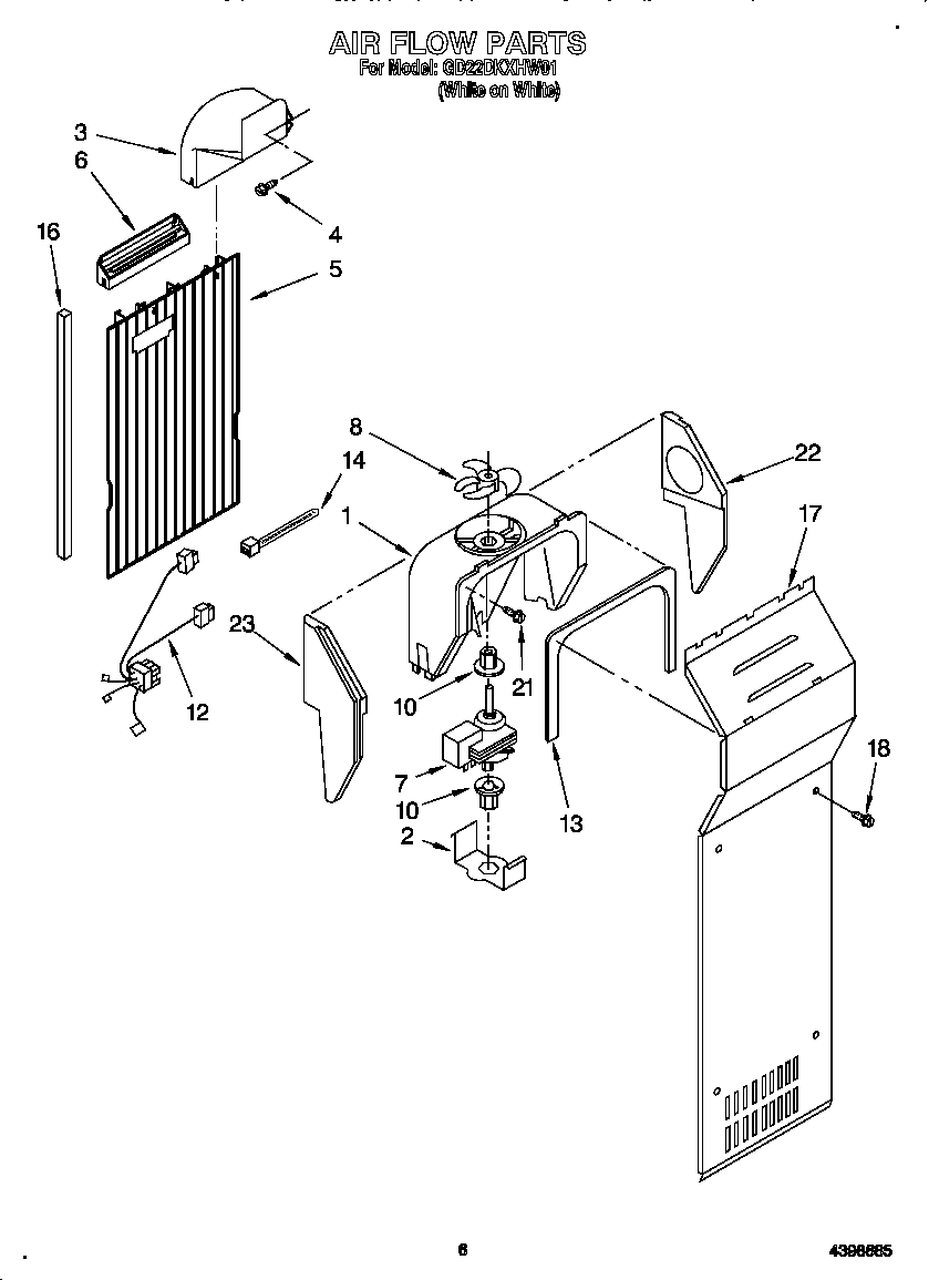 Whirlpool GD22DKXHW01 air flow diagram