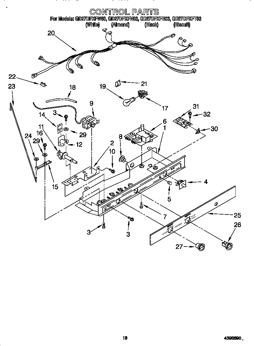 Whirlpool GD27DFXFT03 control diagram